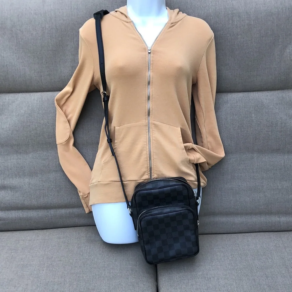 LOUIS VUITTON Damier Graphite Amazone Crossbody with Palladium Accents
